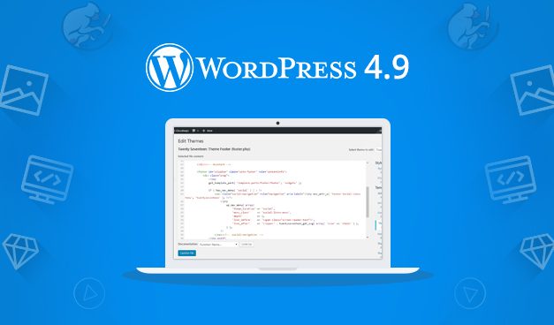 Itt a WordPress 4.9, fedőnevén „Tipton”