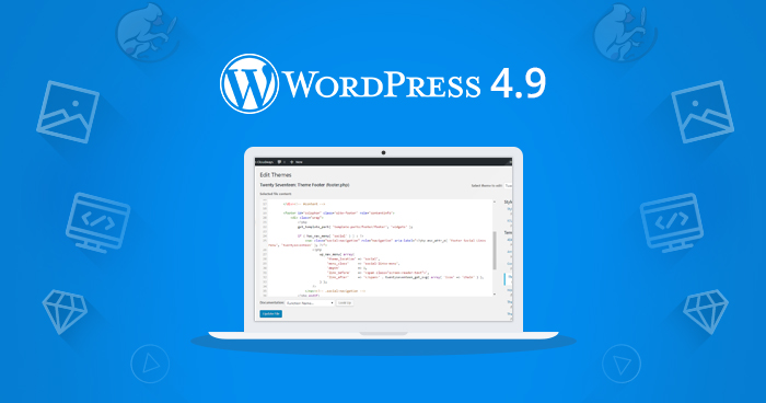 Itt a WordPress 4.9, fedőnevén „Tipton”