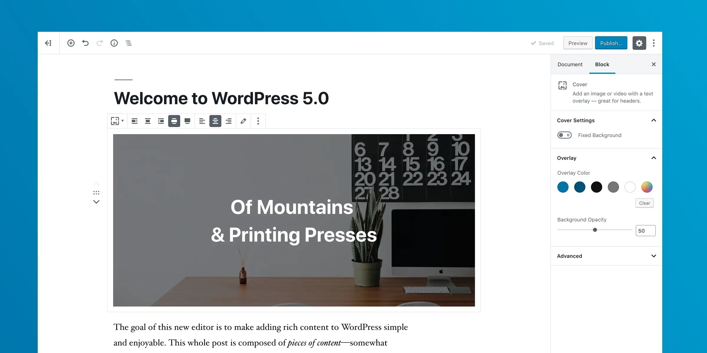 Üdvözlet! Itt a WordPress 5.0!