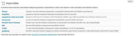 3.5. Tartalmak importálása