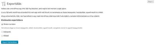 3.6. Tartalmak exportálása