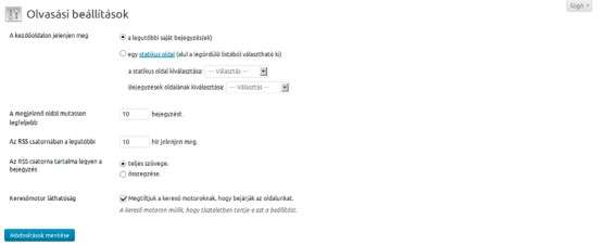 8.4. Olvasási beállítások