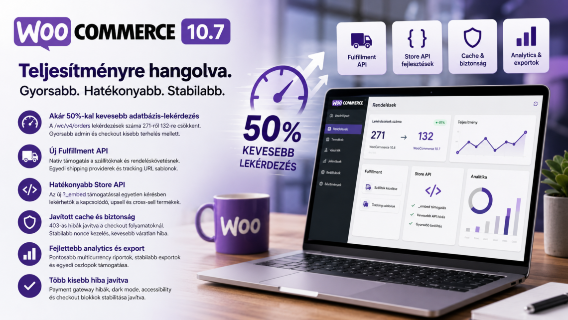 WooCommerce 10.7:  teljes&iacute;tm&eacute;nyoptimaliz&aacute;l&aacute;s a f&oacute;kuszban