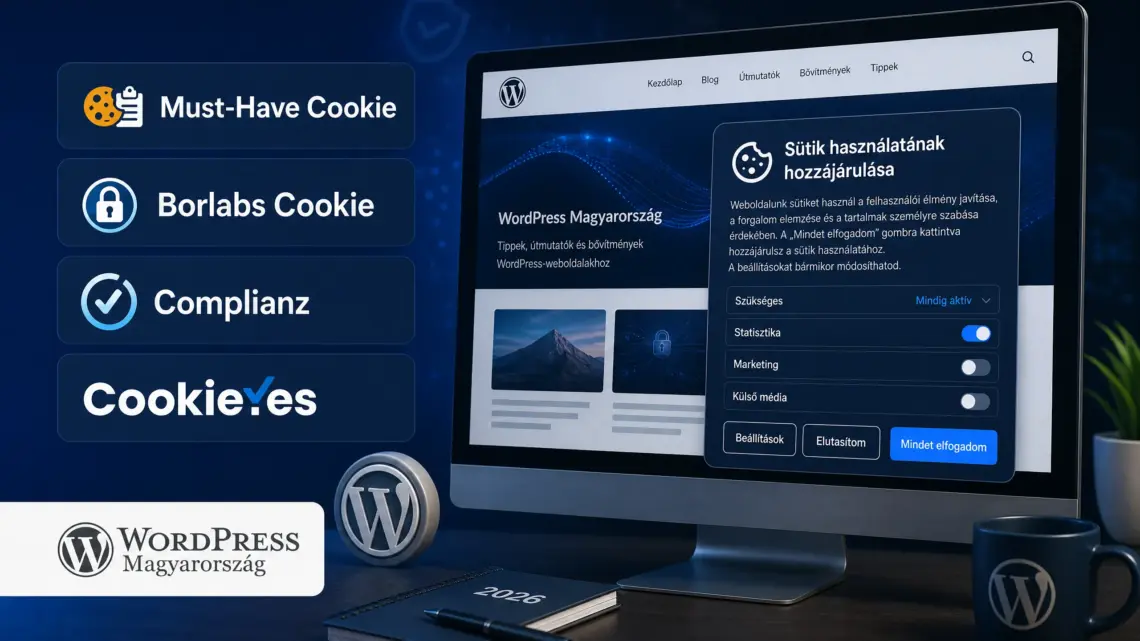 WordPress cookie / süti bővítmények 2026 – 4 sütikezelő teszt