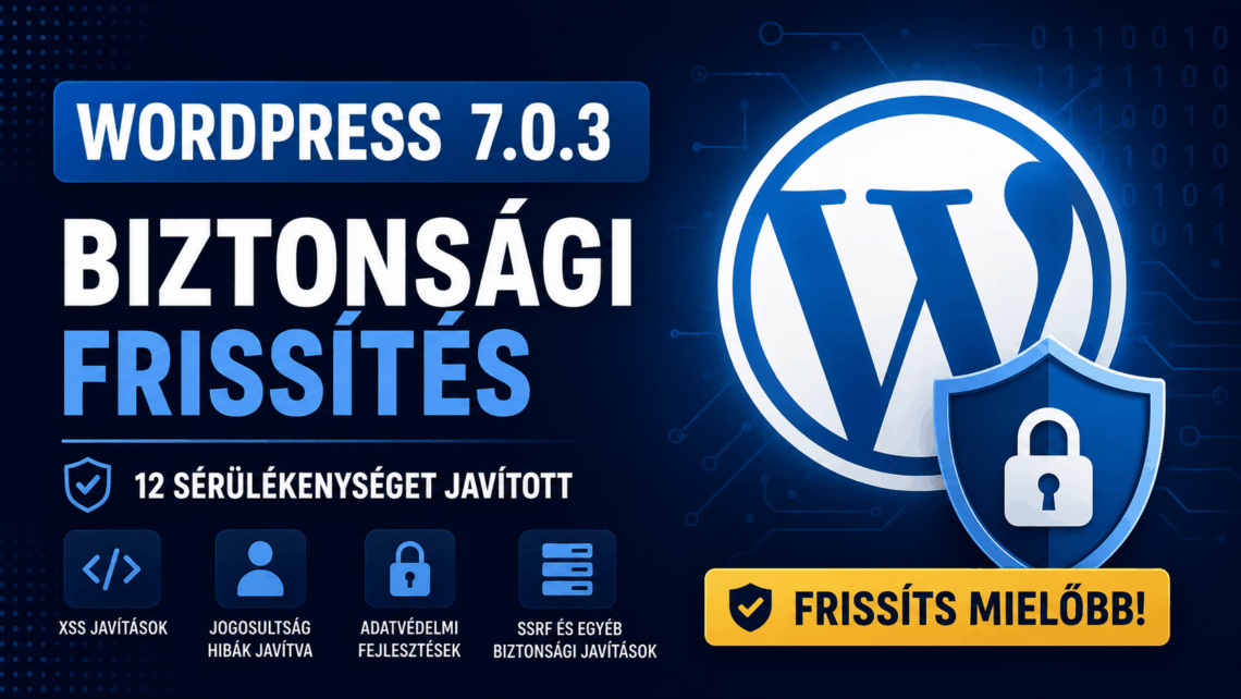 WordPress 7.0.3: biztonsági frissítés, mely 12 sérülékenységet javít